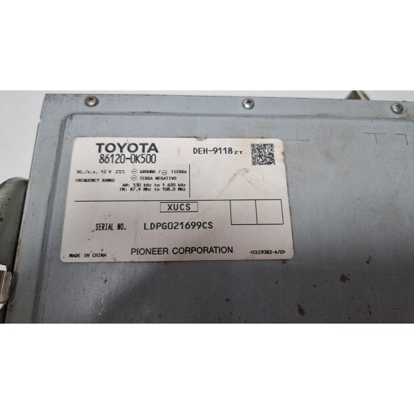 Radio Som Cd Player Toyota Hilux Sw4 06/12 Original